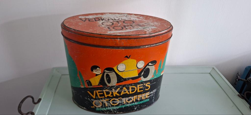 Winkelblik Verkade Oto blik, Verzamelen, Blikken, Verzenden, Gebruikt, Koek(jes), Verkade
