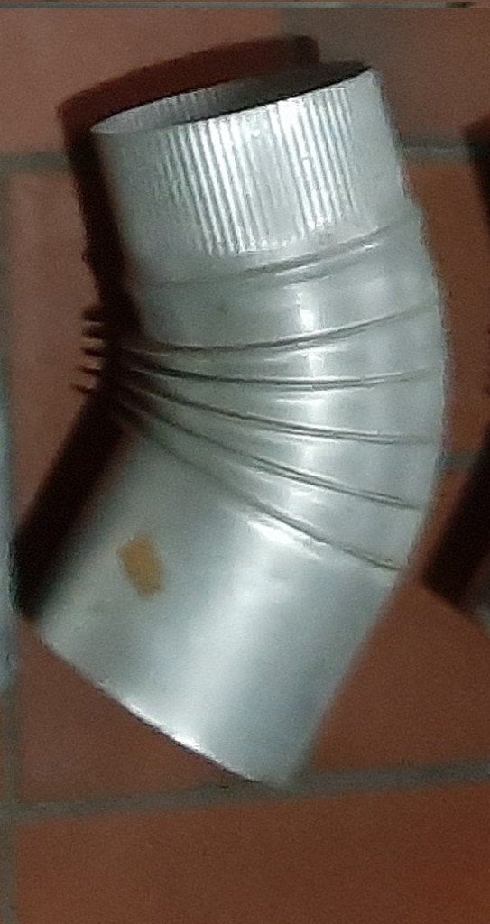 Aluminium 45 Graden Bocht diameter Ø 100 mm Mof x Spie, Ophalen, Zo goed als nieuw, Overige typen