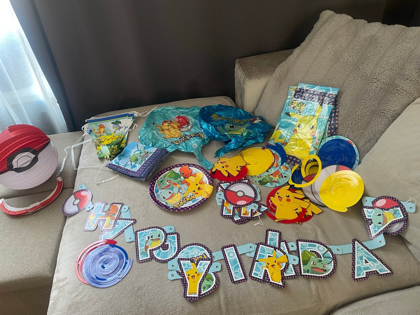 Pokémon Feestpakket - Complete Decoratie voor Verjaardag, Ophalen of Verzenden, Gebruikt, Versiering, Verjaardag
