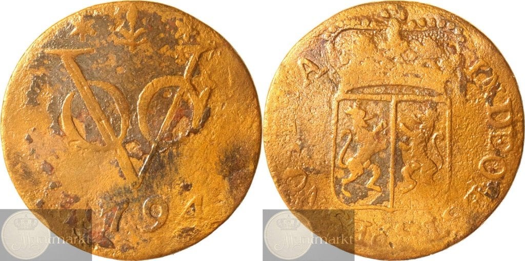 V.O.C. - Gelderland - Duit 1794 'Gelria', Ophalen of Verzenden, Vóór koninkrijk, Overige waardes, Losse munt