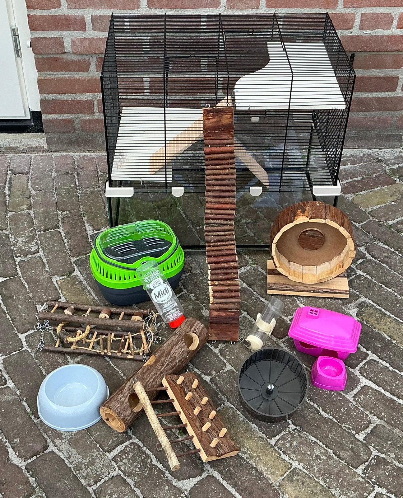 Kooi voor kleine knaagdieren + toebehoren, Kooi, Minder dan 75 cm, Zo goed als nieuw, Ophalen