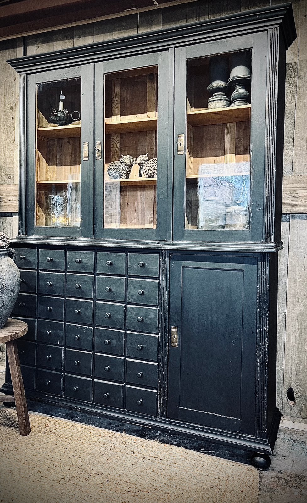Stoere kruidenierskast | apothekerskast | 30 lades, Ophalen, Gebruikt, 25 tot 50 cm