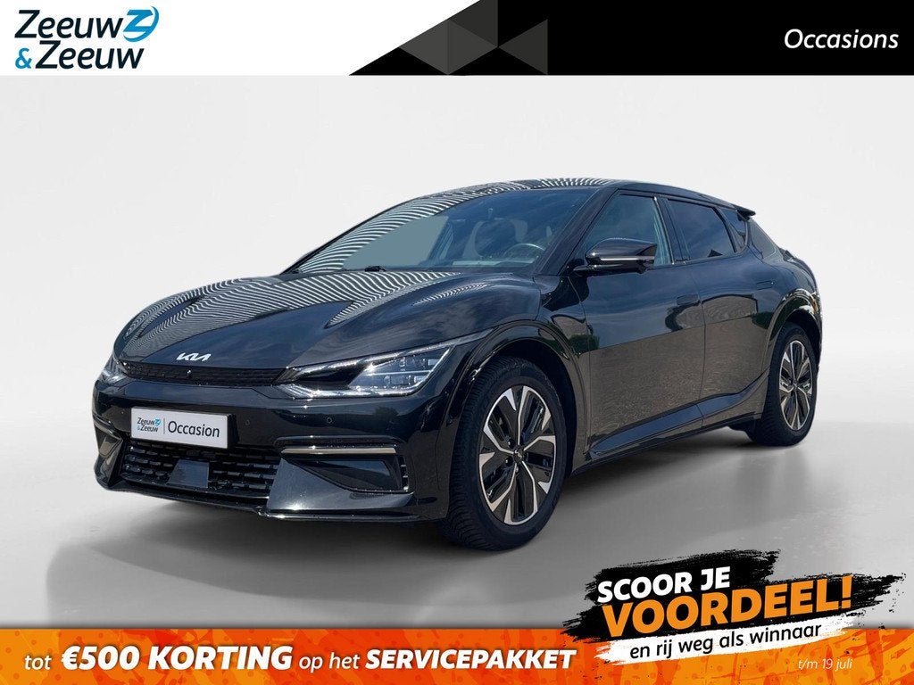 Kia EV6 GT-Line 77.4 kWh | Climate control | navigatie | 360, Auto's, Automaat, Achterwielaandrijving, Gebruikt, Zwart