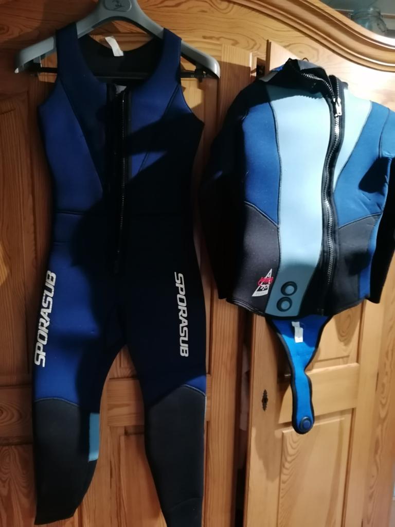 Sporasub 2-delig duikpak maat 3 (Armor 70 Plush 7mm), Ophalen of Verzenden, Gebruikt, Duikpak