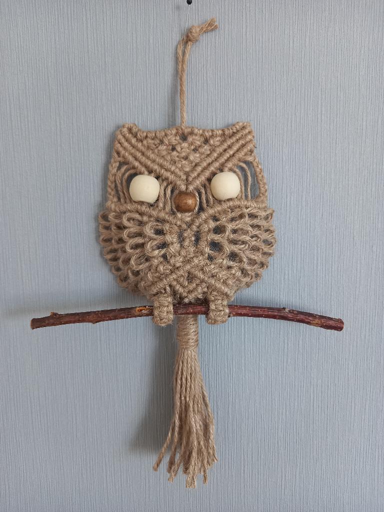 Macramé uil 1, Huis en Inrichting, Ophalen, 24 cm, Vintage, Nieuw