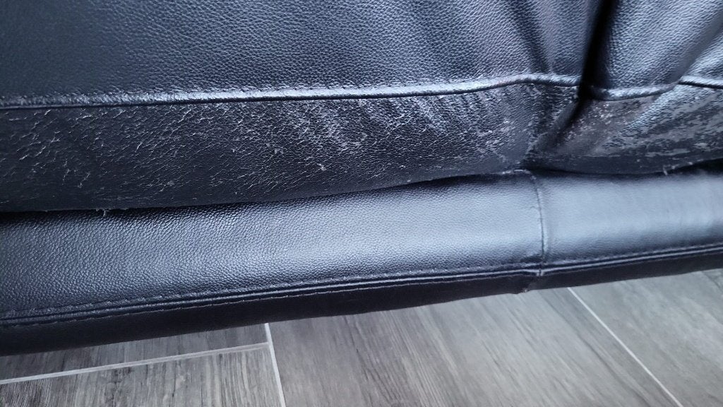 Zwarte leren hoekbank, Huis en Inrichting, Banken | Bankstellen, Ophalen, 250 tot 300 cm, Gebruikt, Minder dan 75 cm