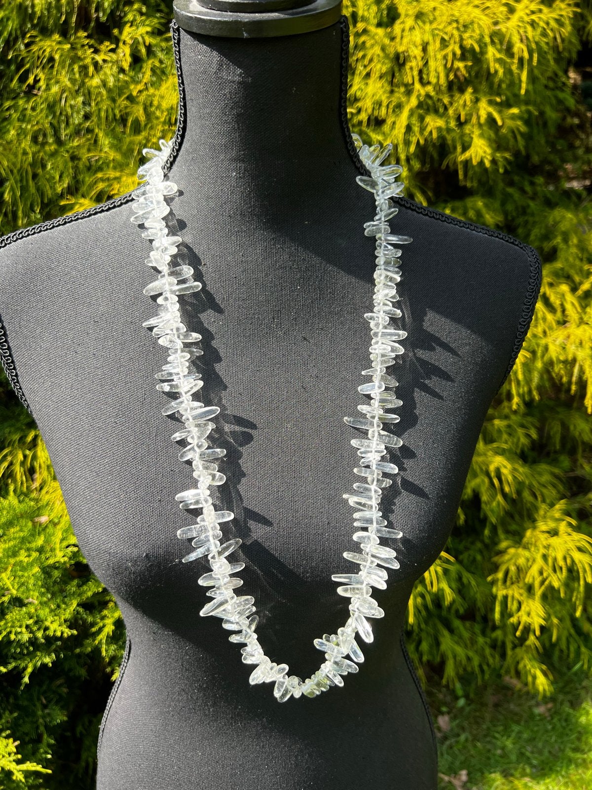 Bergkristal Ketting 'Icicle' Stijl - Statement Sieraad, Sieraden, Tassen en Uiterlijk, Kettingen, Wit, Ophalen of Verzenden, Zo goed als nieuw