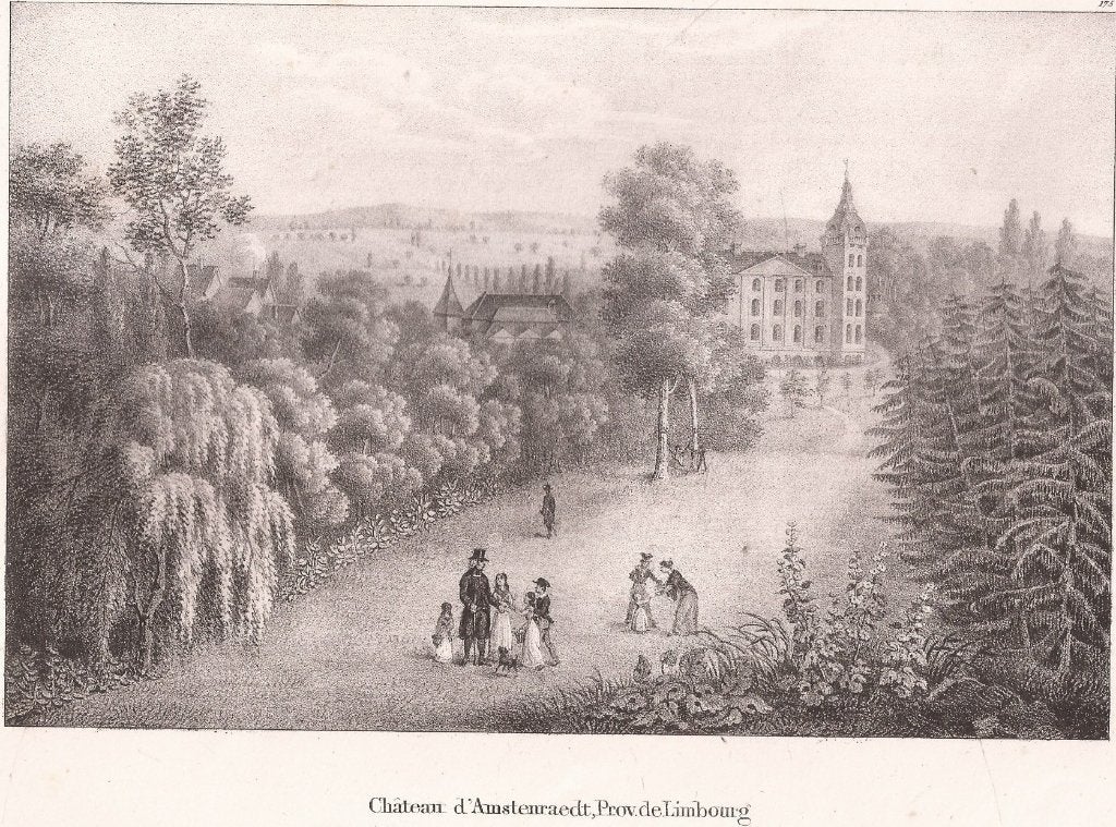Amstenrade Chateau d'Amstenraedt  Prov. de Limbourg 1825, 1800 - 1899, Ophalen of Verzenden, Origineel, 15 cm