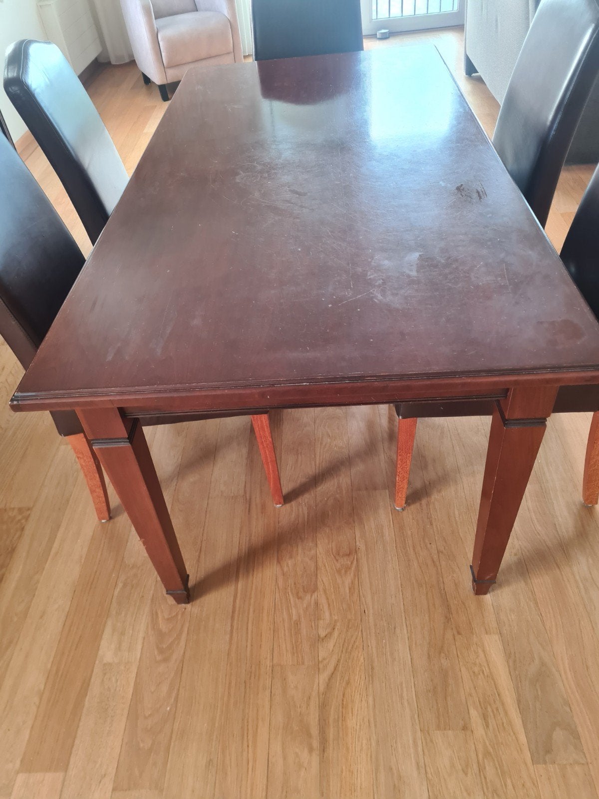 GRATIS  Kersenhouten eettafel, Huis en Inrichting, Ophalen, Gebruikt, Klassiek, 50 tot 100 cm