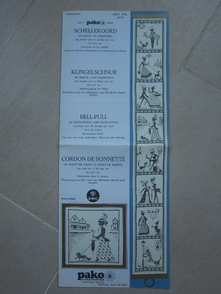 borduurpatroon schellekoord ZWART/WIT o.a klederdracht 1270, Ophalen of Verzenden, Zo goed als nieuw, Handborduren, Patroon