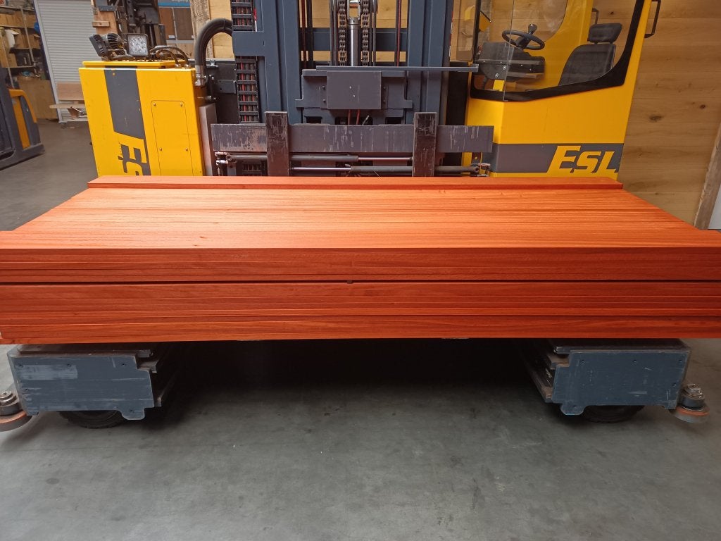 Padoek 26x190mm meubel droog, Doe-het-zelf en Verbouw, Hout en Planken, 25 tot 50 mm, Nieuw, Ophalen of Verzenden, Plank