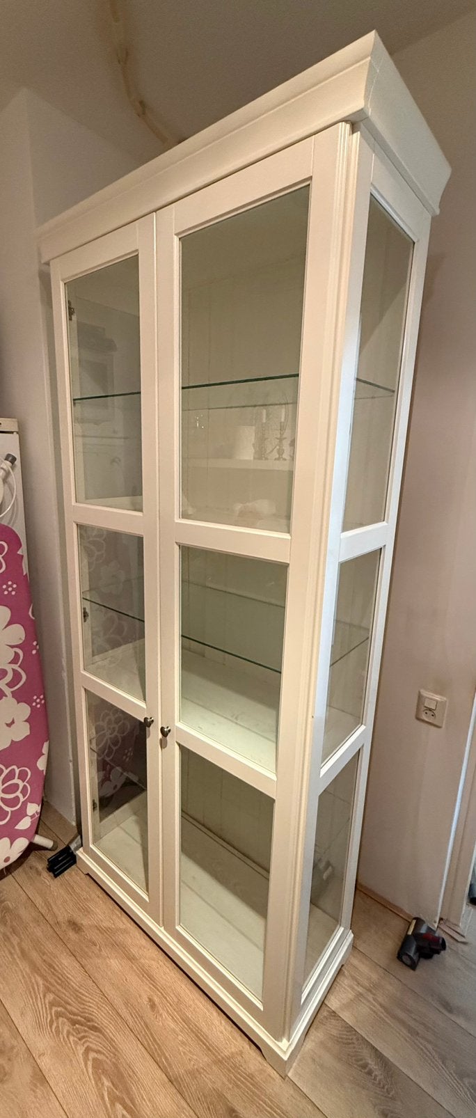 Ikea Liatrop vitrinekast met glazen deuren en planken, Ophalen, Gebruikt, 200 cm of meer, 50 tot 100 cm