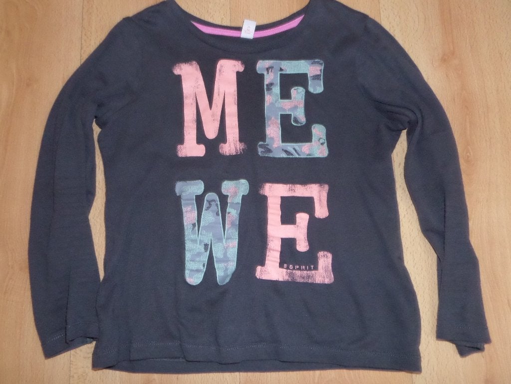 Katoenen Esprit longsleeve maat 134/140 met pastelprint, Kinderen en Baby's, Kinderkleding | Maat 134, Ophalen of Verzenden, Zo goed als nieuw