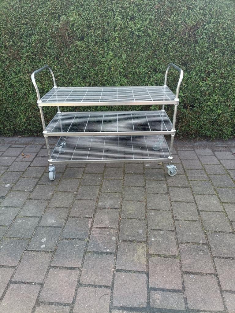 Verrijdbare RVS trolley met 3 etages, Ophalen, Gebruikt