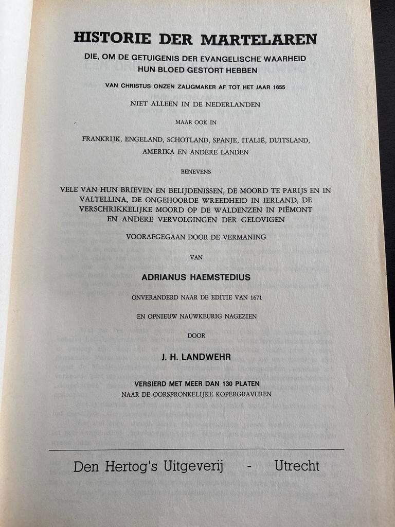 Historie der Martelaren - J.H. Landwehr (Den Hertog), Ophalen of Verzenden, Gelezen, Christendom | Protestants