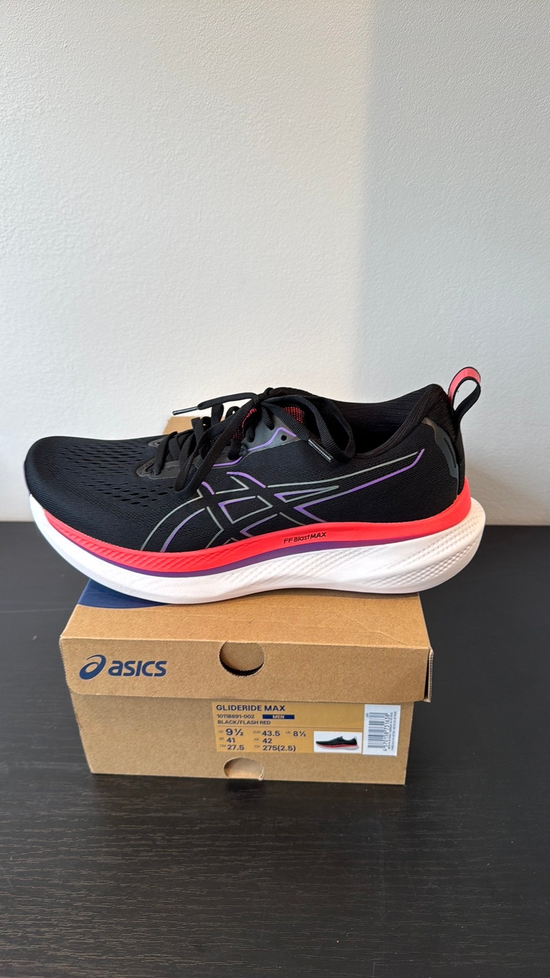 Asics glideride max, heren 43,5, Hardloopschoenen, Nieuw, Ophalen of Verzenden, Hardlopen