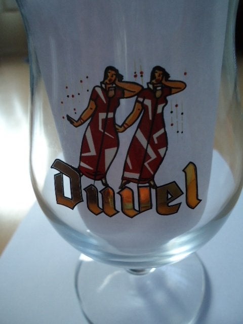 Duvel jaarglas 2004, Dansende dames, Verzamelen, Ophalen of Verzenden, Zo goed als nieuw, Glas of Glazen, Duvel