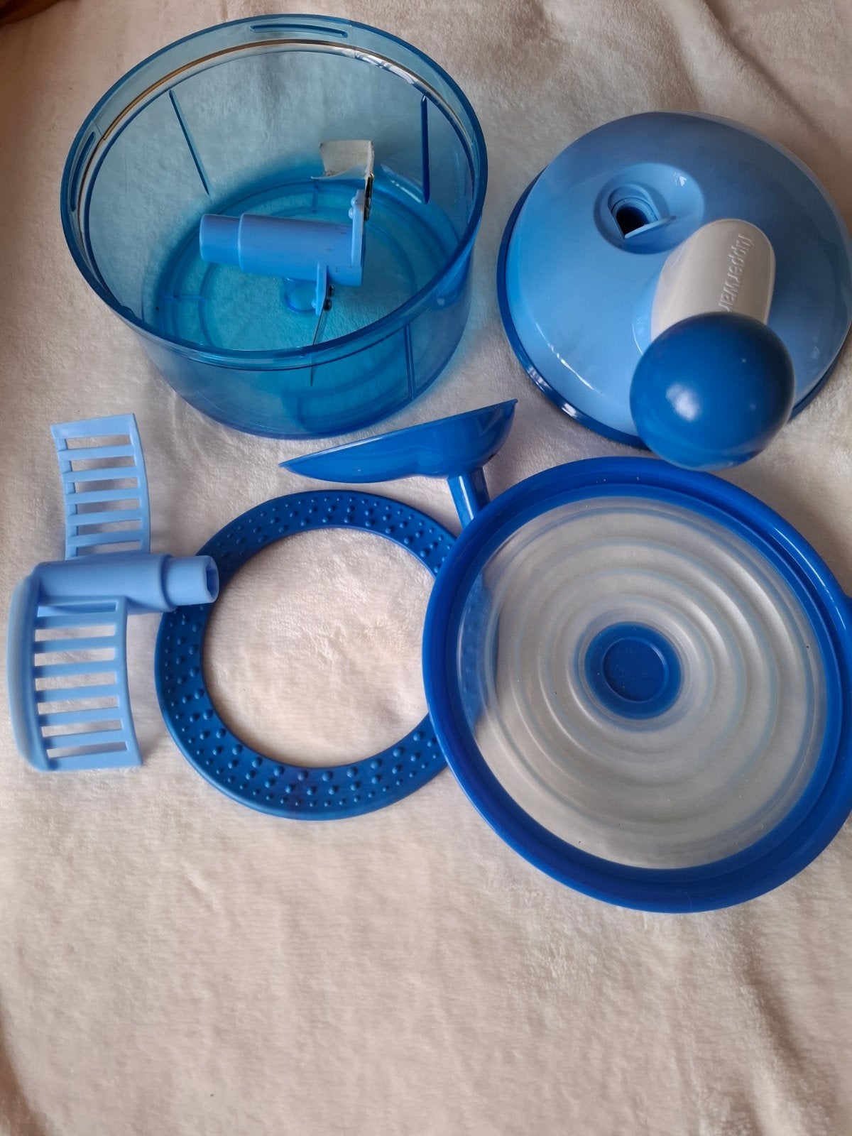 Tupperware SuperSonic Chopper Compact (blauw), Ophalen of Verzenden, Zo goed als nieuw, Vaatwasserbestendig, Minder dan 1 liter