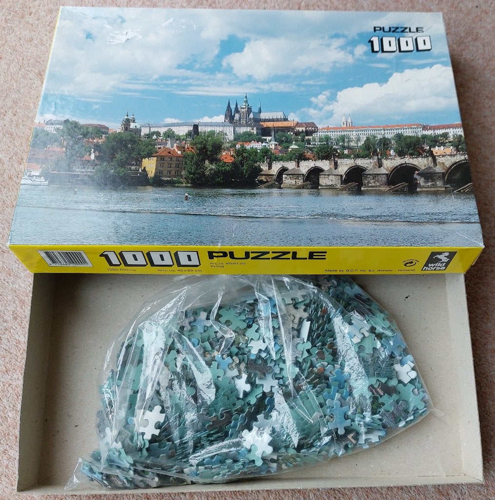 Praag legpuzzel 1000 stukjes Wild Horse - mooie afbeelding, Ophalen, 500 t/m 1500 stukjes, Gebruikt, Legpuzzel