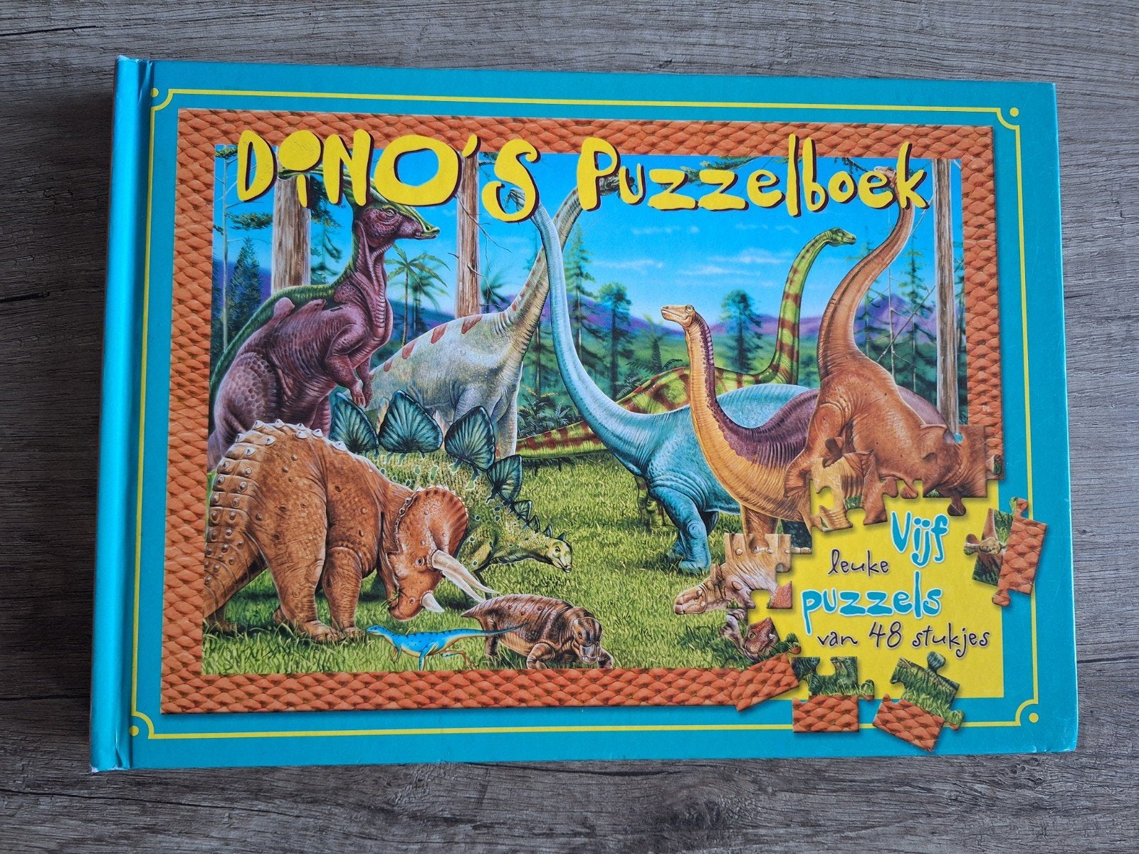 Dino's Puzzelboek - Vijf leuke puzzels van 48 stukjes, Ophalen of Verzenden, 10 tot 50 stukjes, Zo goed als nieuw, 4 tot 6 jaar