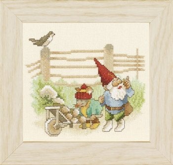 Borduurpakket Rien Poortvliet's gnomes Wheelbarrow 34914, Geen, Geen, Nieuw, Ophalen of Verzenden
