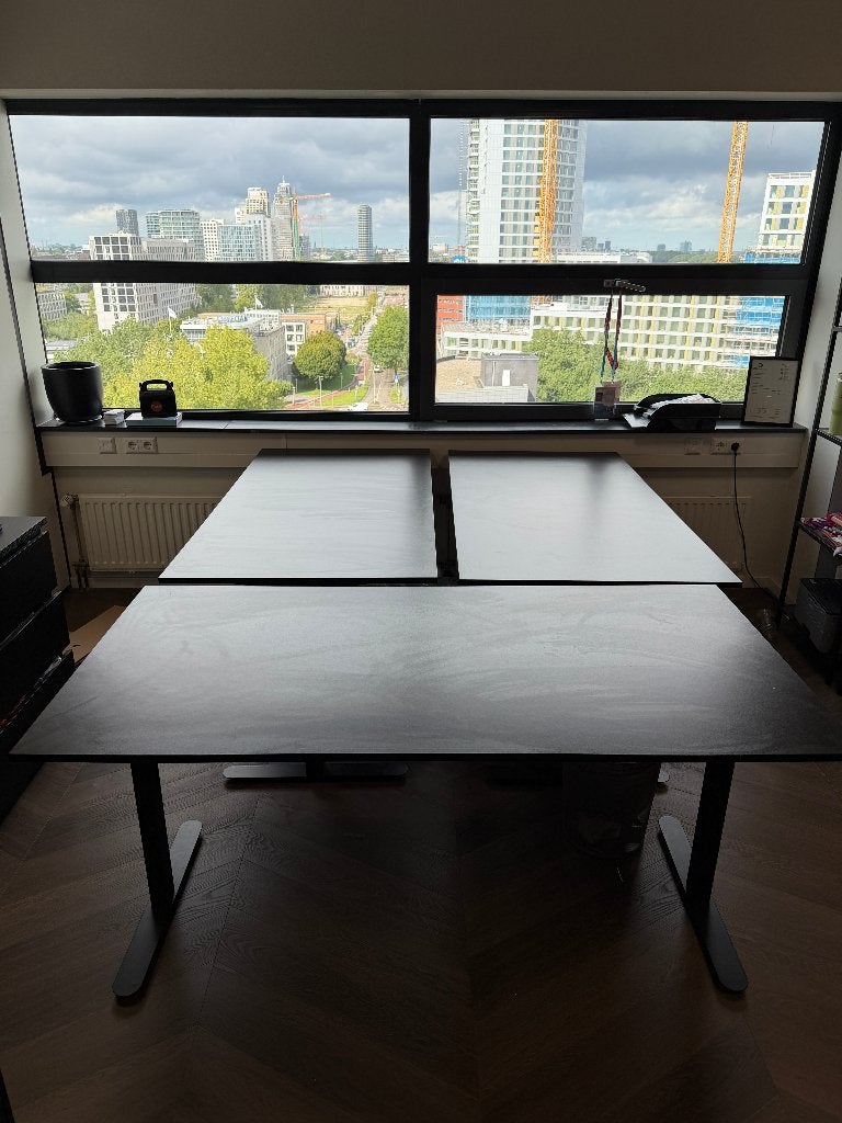 Jysk Stauning Bureau 80x160 zwart, Ophalen, Zwart, 160 cm, Spaanplaat of MDF