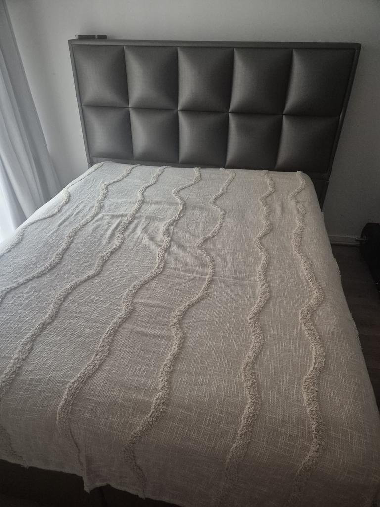 Boxspring 160x200, Huis en Inrichting, Slaapkamer | Boxsprings, Ophalen, Gebruikt, Bruin, Tweepersoons