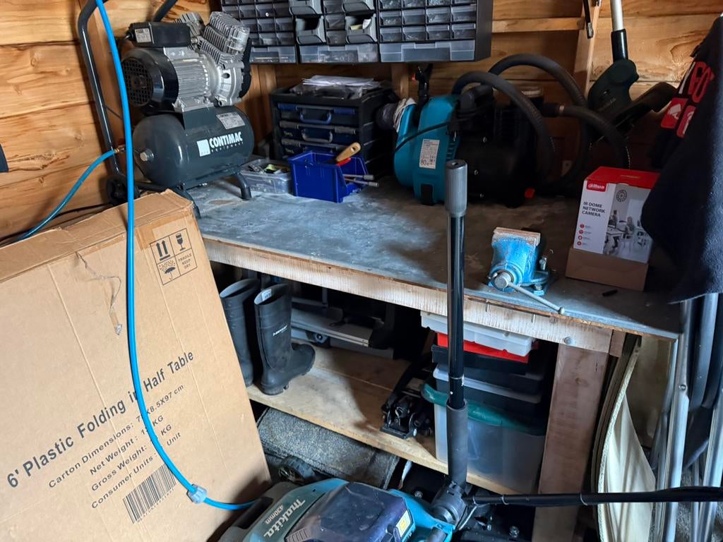 Werkbank incl bankschroef 150x75cm, Doe-het-zelf en Verbouw, Werkbanken, Ophalen, Gebruikt, Bankschroef