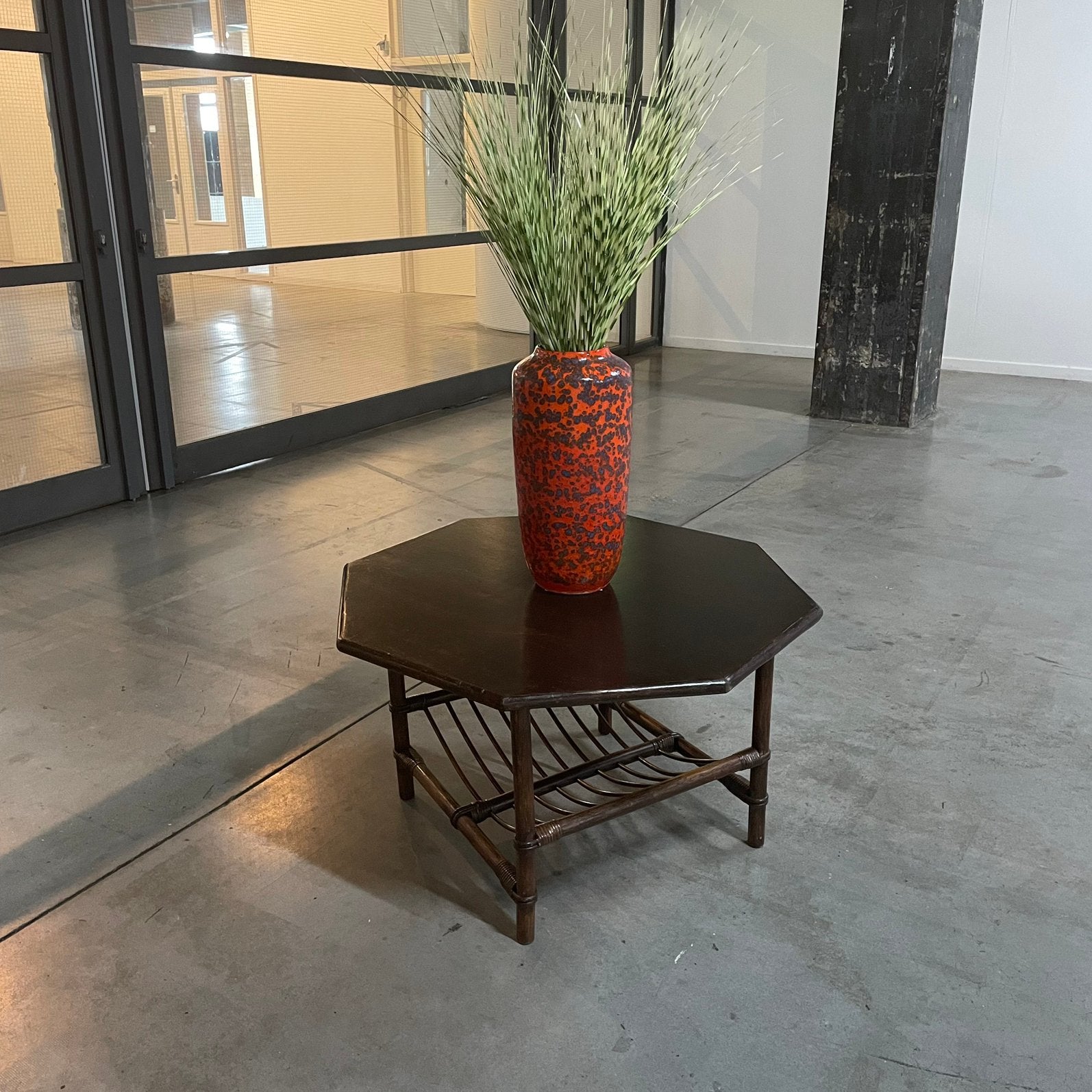 Vintage tafel bamboe jaren 70 8 hoekig, Ophalen