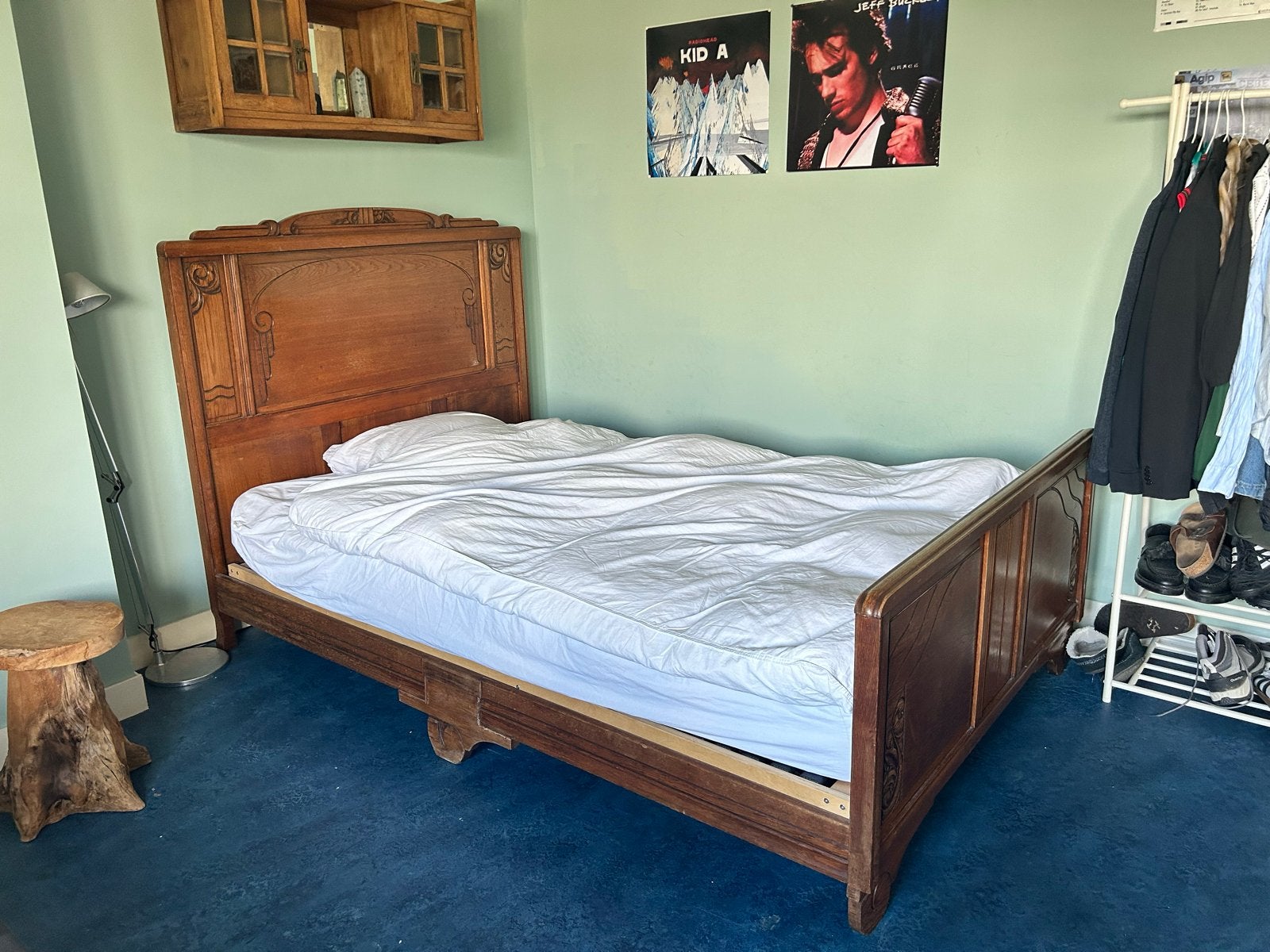Antiek houten bed 130x200/210 - Wegens verhuizing, Ophalen