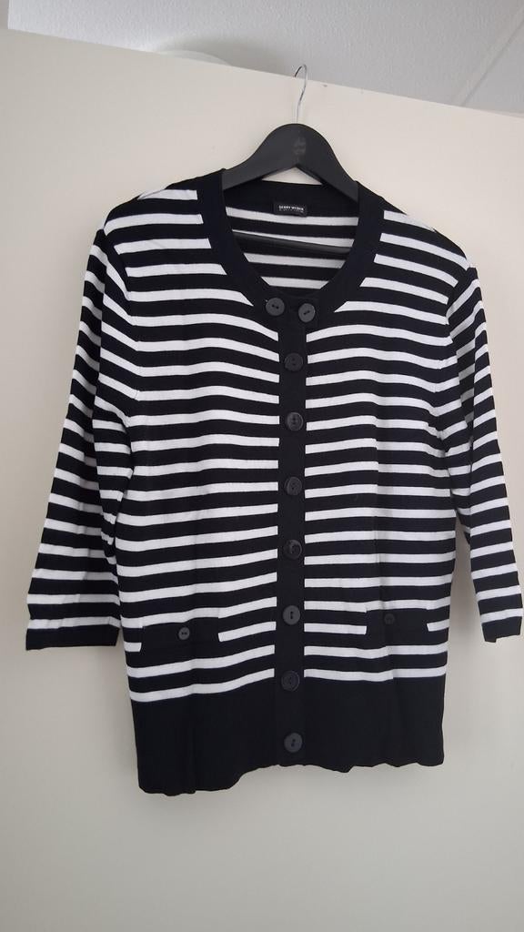 GERRY WEBER gestreept vest, 42, Zwart, Maat 42/44 (L), Ophalen of Verzenden, Gedragen