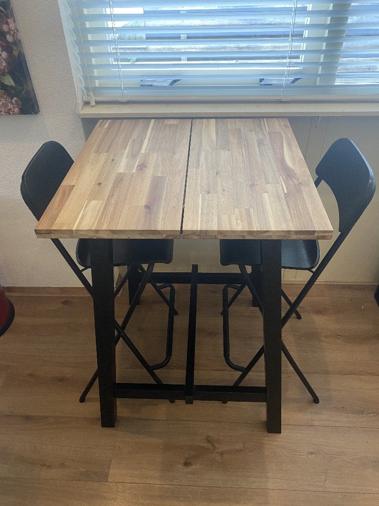 bartafel ikea en 2 barstoelen, Huis en Inrichting, Ophalen, Gebruikt, Inclusief barstoelen