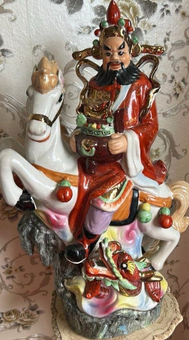 Uniek en prachtig beeld van Chinese krijger te paard, Antiek en Kunst, Ophalen