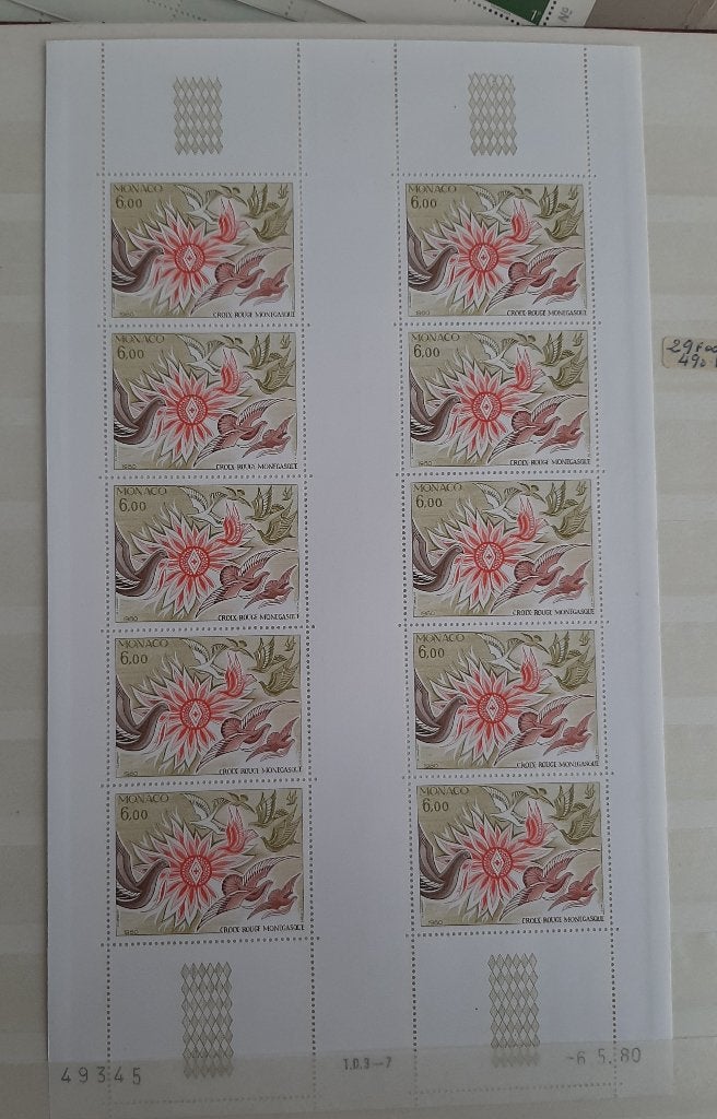 Postzegelvel Monaco 1980 Croix Rouge Monigasque, Postzegels en Munten, Ophalen, Monaco, Postfris
