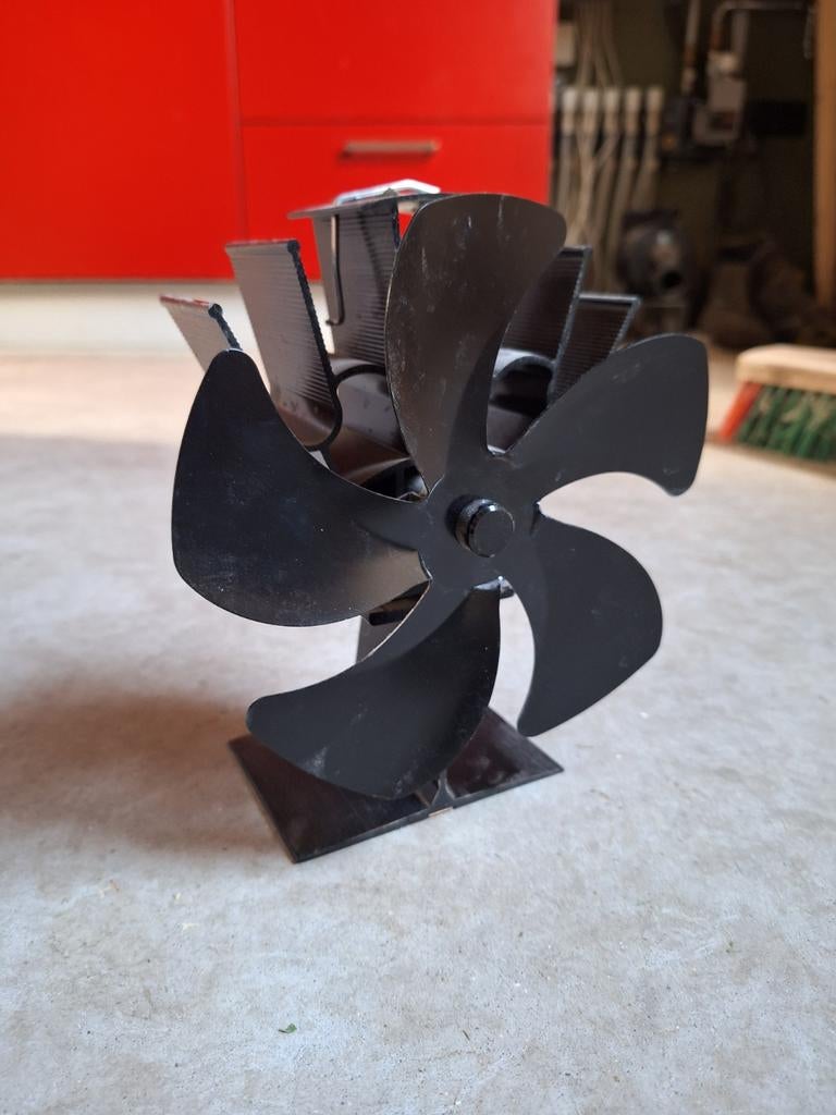 Kachelventilator voor Houtkachel - Zwart, Gebruikt, Houtkachel, Ophalen of Verzenden, Vrijstaand