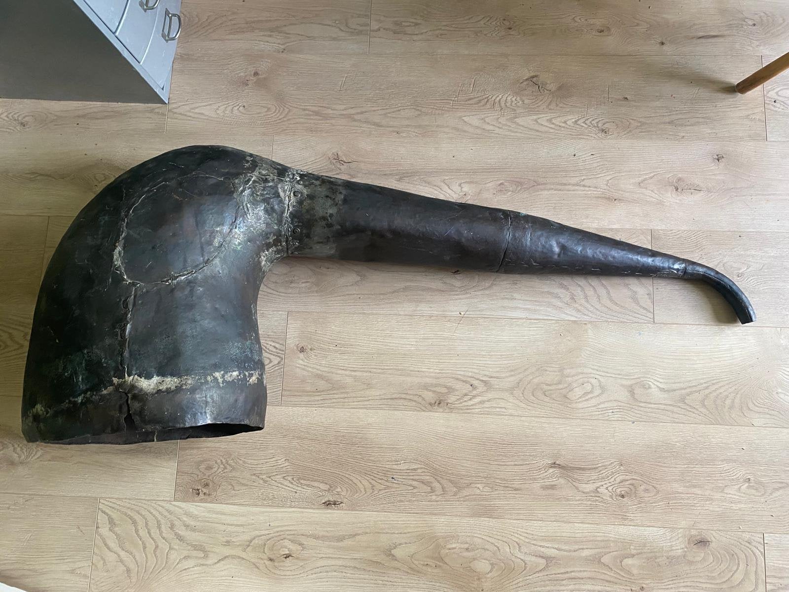 Zeer oude distileer-helm van massief koper plaatwerk 1800, Antiek en Kunst, Ophalen of Verzenden