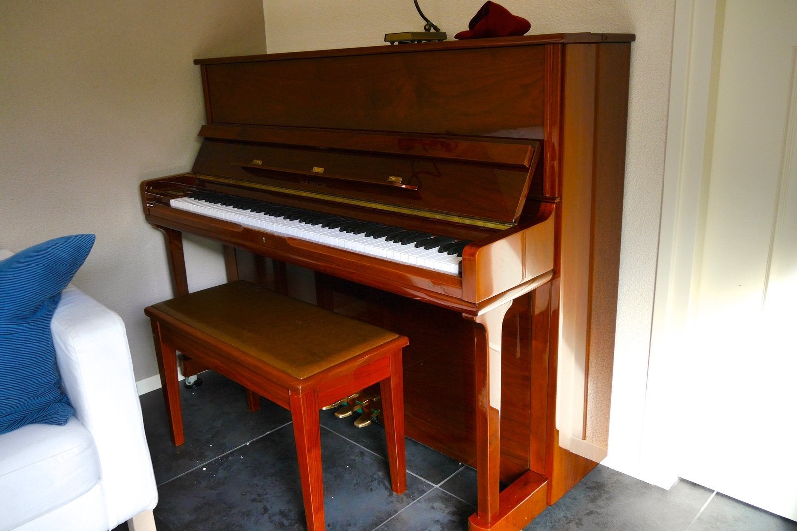 Piano Samick, Muziek en Instrumenten, Ophalen, Gebruikt, Bruin, Piano