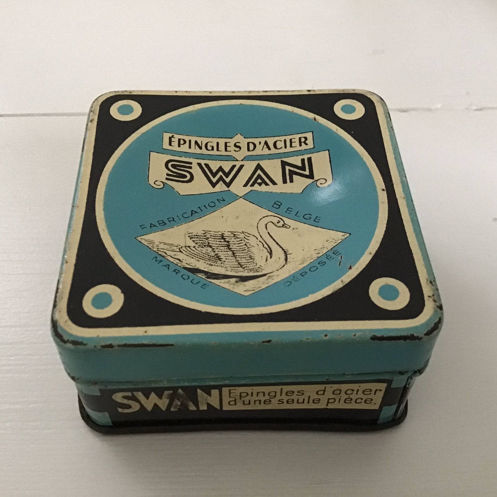 Oud SWAN 50 Grammes spelden blikje., Verzamelen, Ophalen of Verzenden, Gebruikt, Overige, Overige merken