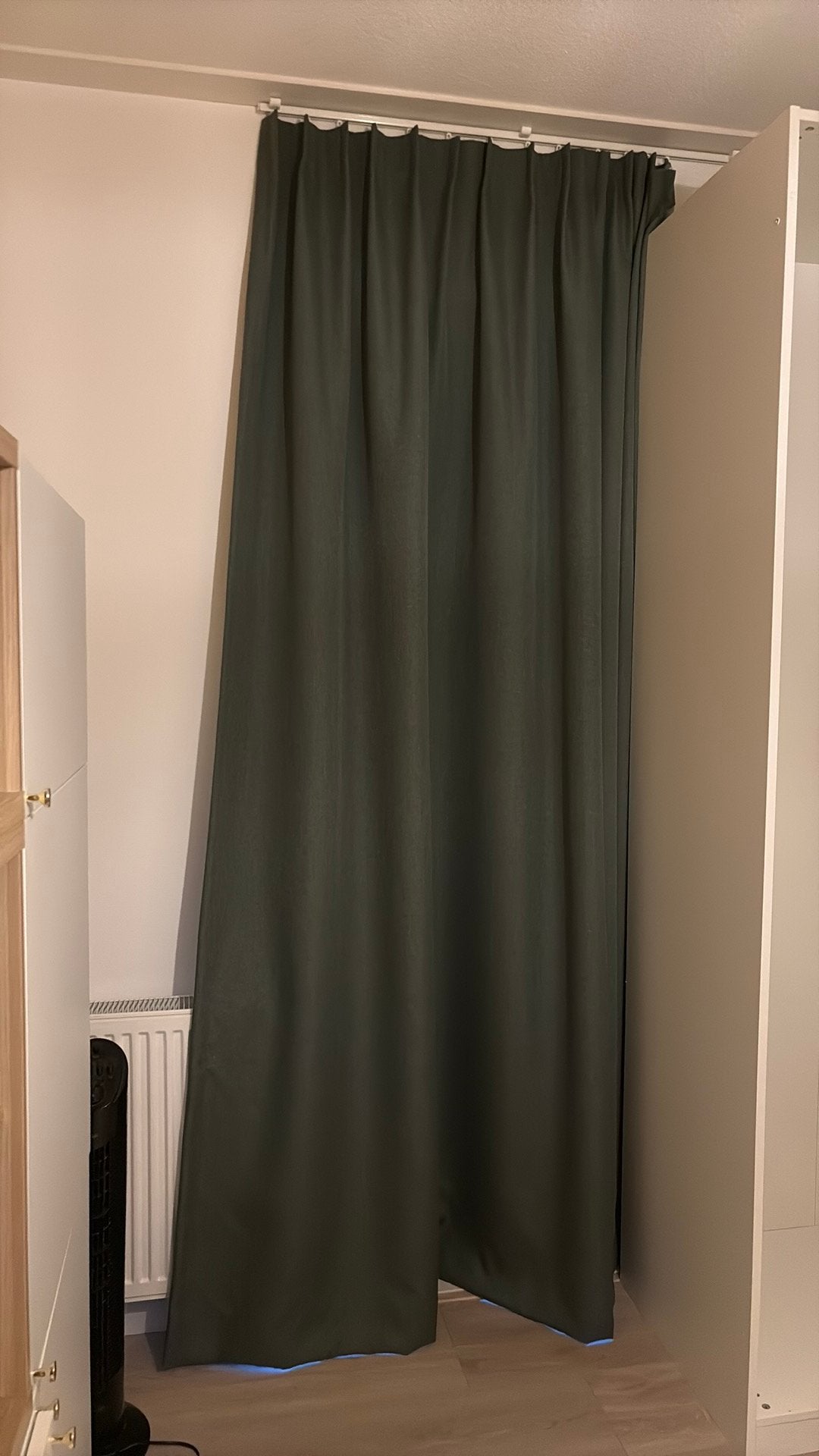 Leenbakker Groen Gordijn - Enkele Plooi - verduisterend, Ophalen, 100 tot 150 cm, 200 cm of meer, Nieuw