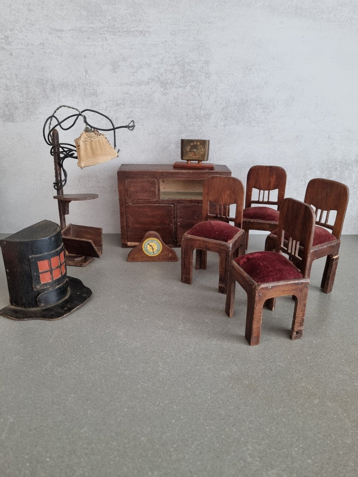 Antiek Miniatuur Poppenhuis Meubilair Set, Gebruikt, Onbekend@voorbeeld.com, Onbekend, Ophalen of Verzenden