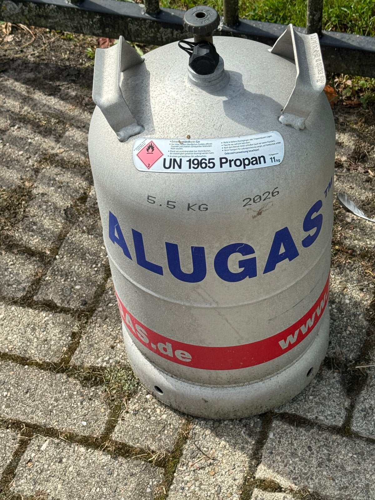 Alugas lichtgewicht gasfles, Caravans en Kamperen, Kampeeraccessoires, Ophalen, Gebruikt