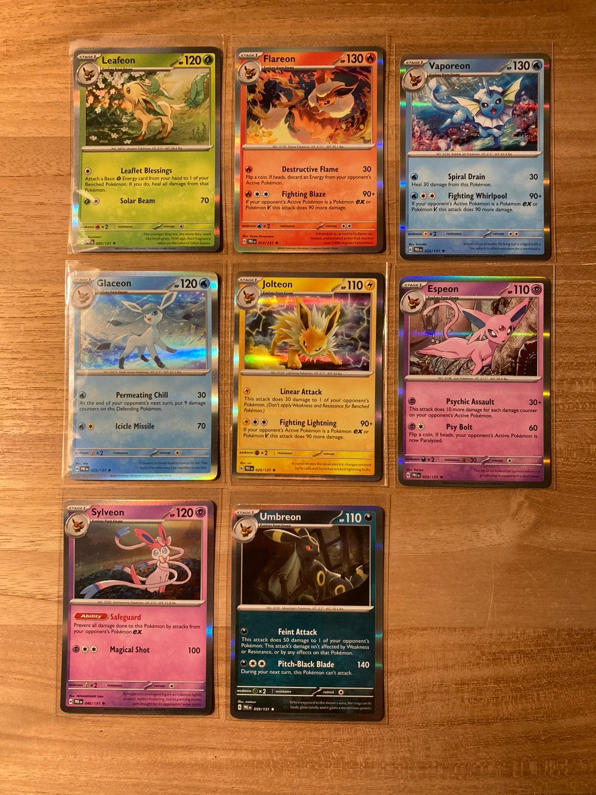 Complete Eeveelution Holo set - Prismatic Evolutions, Ophalen of Verzenden, Zo goed als nieuw, Meerdere kaarten