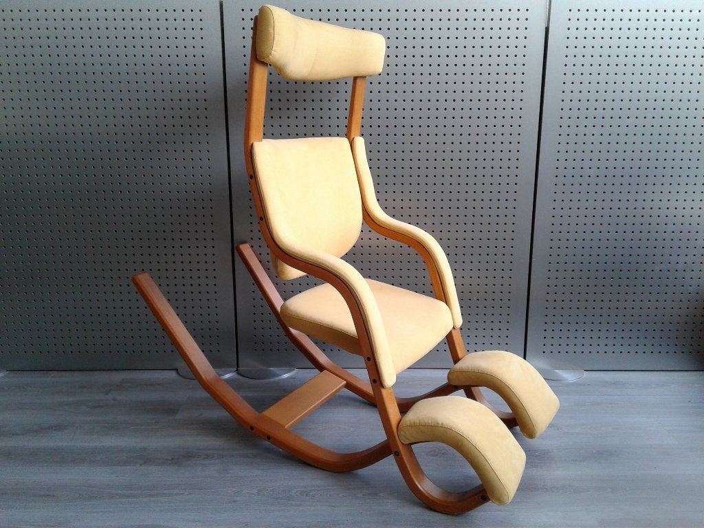 Stokke (Variér) Gravity (Zachtgeel), Heel Mooi!, Huis en Inrichting, Fauteuils, Ophalen of Verzenden, Zo goed als nieuw, Variér