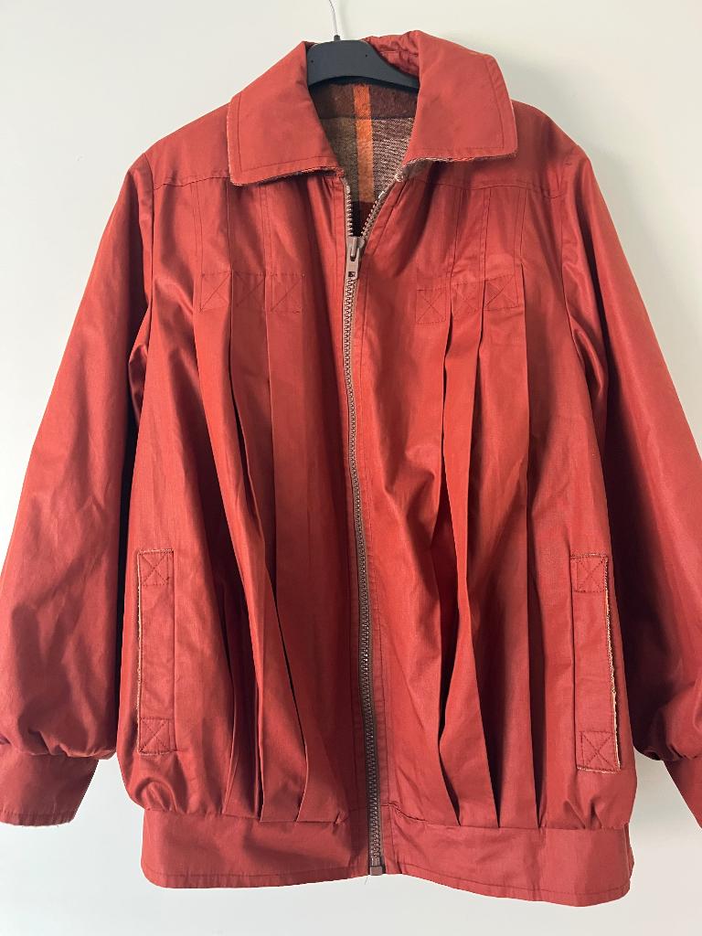 Vintage roodbruine zomerjas maat m, Verzenden, Zo goed als nieuw, Maat 38/40 (M), Oranje