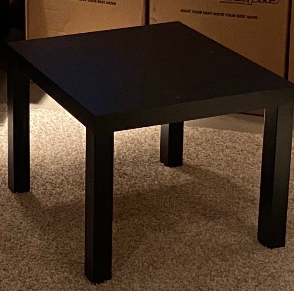 Ikea Lack coffee table (black), Kunststof, 50 tot 100 cm, Vierkant, Zo goed als nieuw