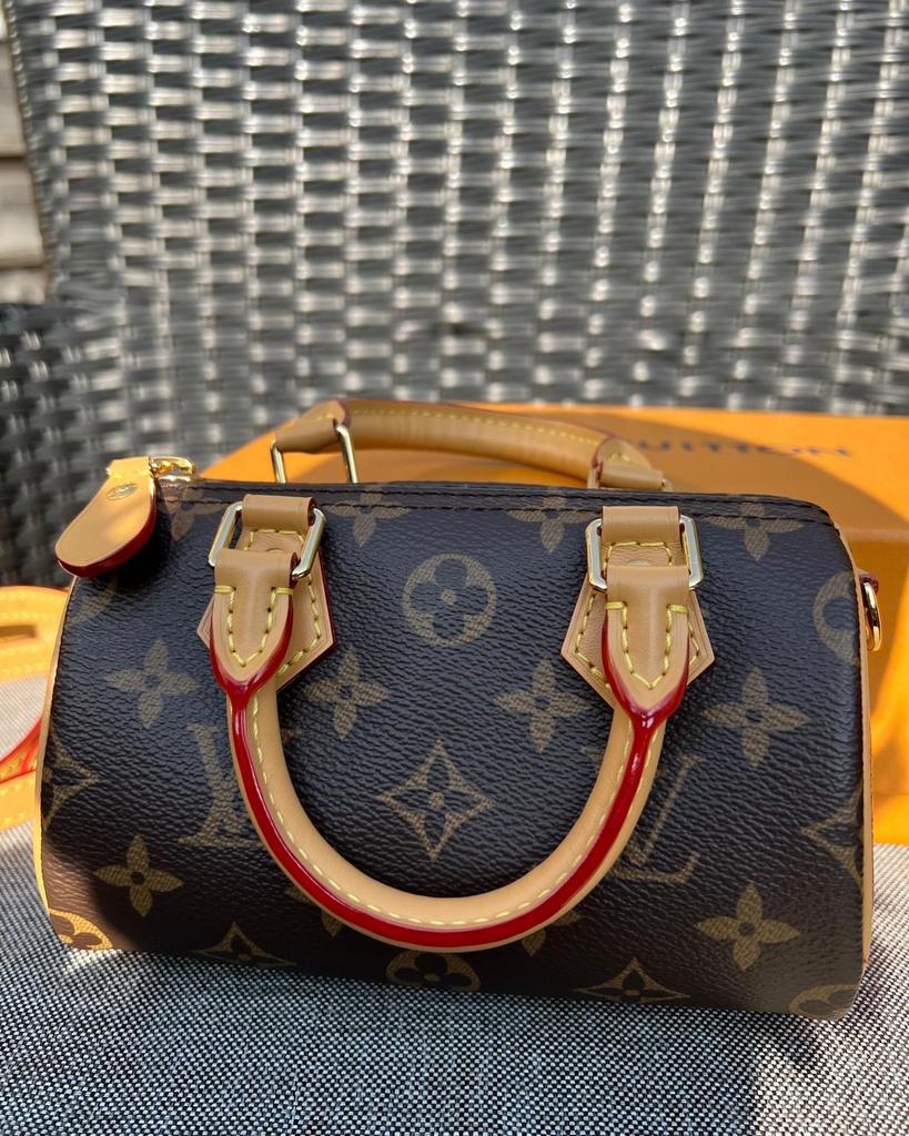 Louis Vuitton Speedy Nano Monogram Handtas/schoudertas, Verzenden, Gebruikt, Bruin, Handtas