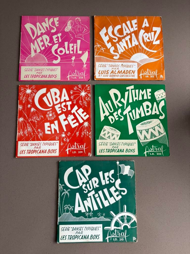 5 latin tropical eps Les Tropicana Boys cuba mambo cha cha, Gebruikt, Voor 1960, 7 inch, Ophalen of Verzenden