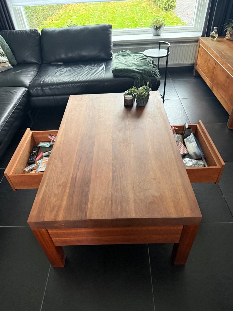 Salontafel, handgemaakt, massief kersen, Huis en Inrichting, Ophalen, 50 – 75, 100 tot 150 cm, Modern kersen