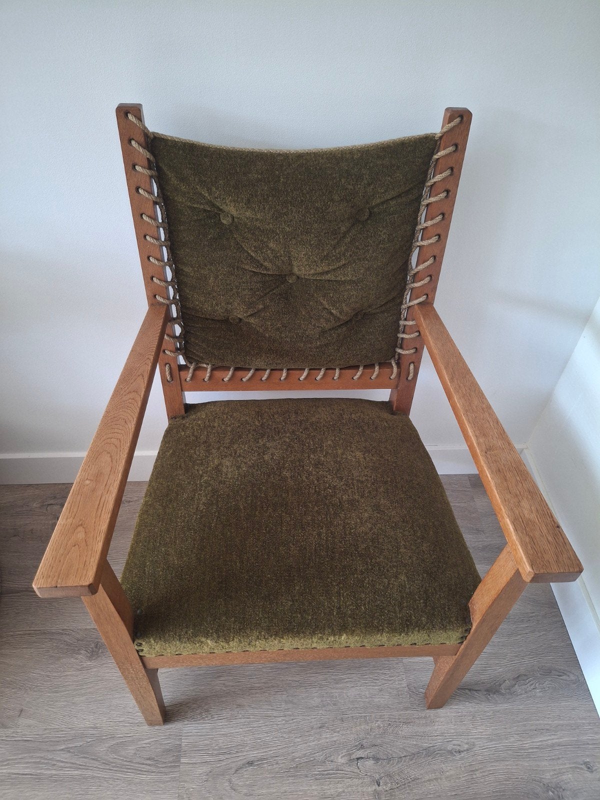 L.O.V. Oosterbeek Art Deco oak stoel, 1920, Ophalen