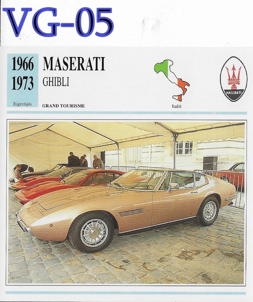 VG5 Autokaart Maserati Ghibli ( 1966 - 1973), Ophalen of Verzenden, Zo goed als nieuw, Auto's